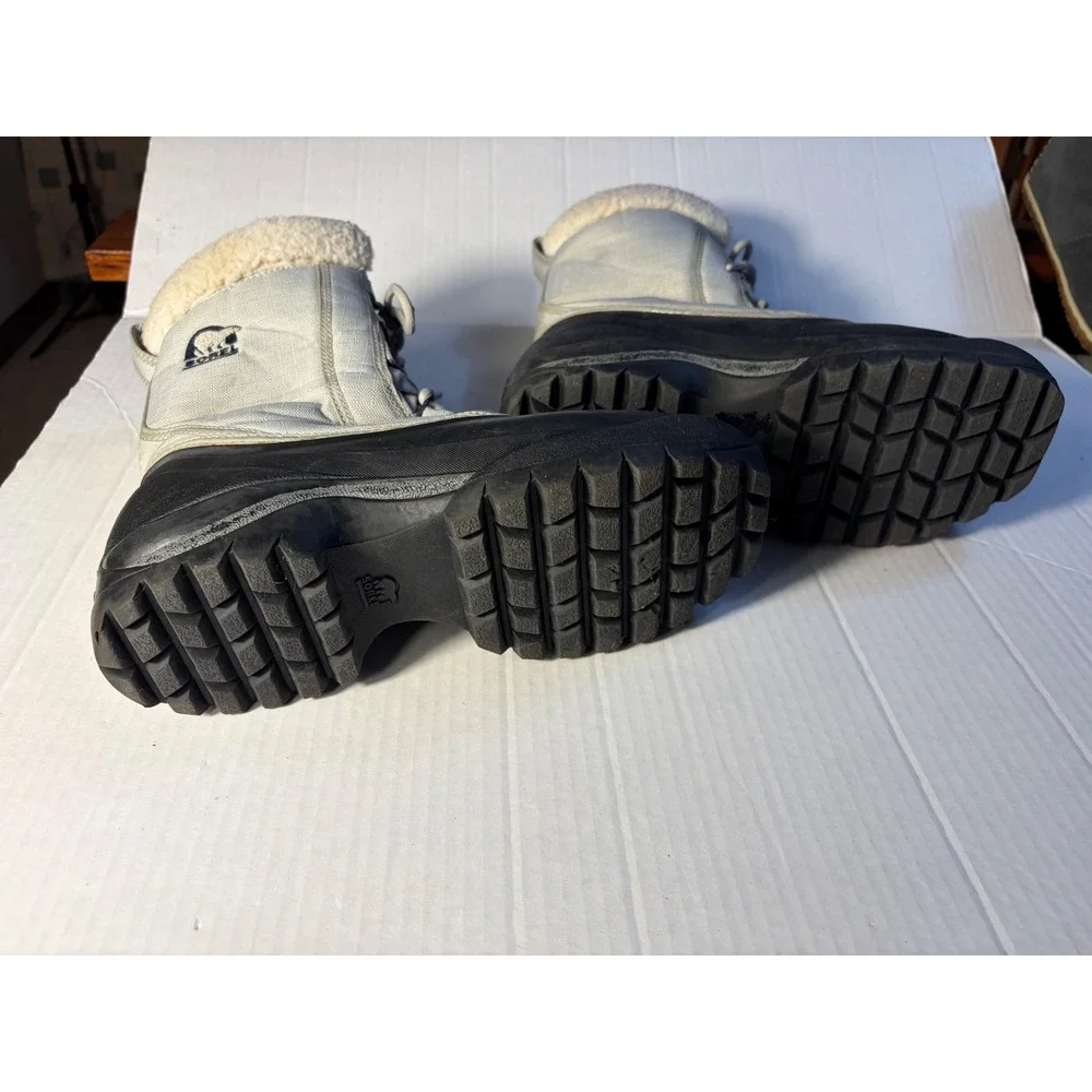 Sorel Cumberland Gray Black thinsulate Winter Snow Boots NL1436-009 Womens 8